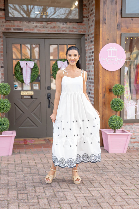 The Rosemary Breeze Dress, Black/White