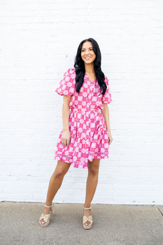 Addison Dress, Quilted Charm Red