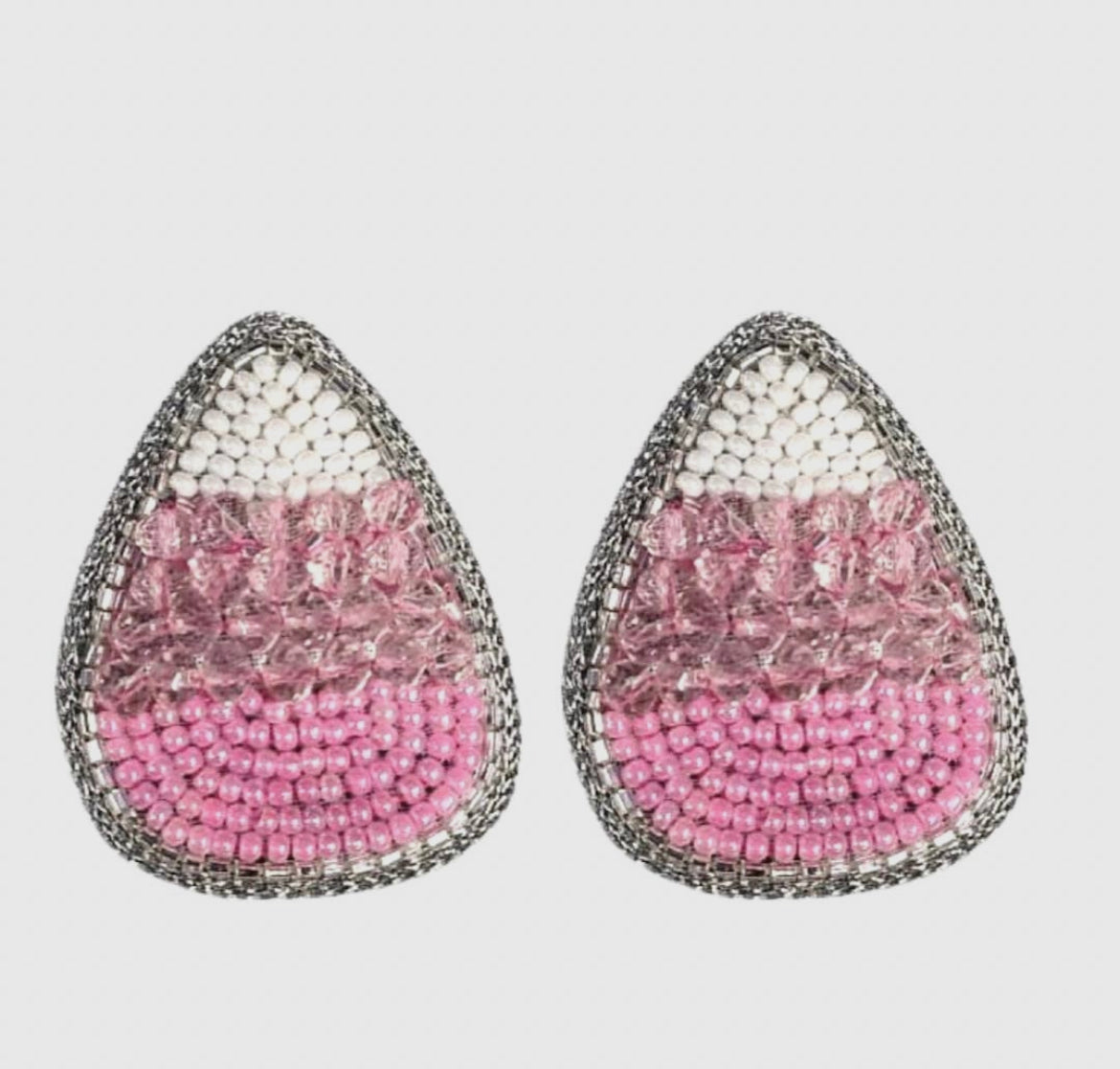 Sweet Pink Candy Corn Earrings