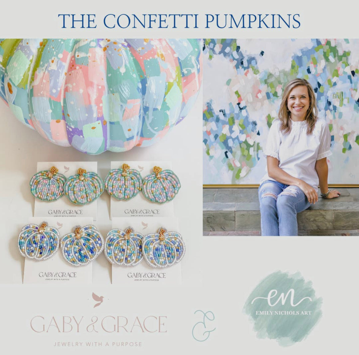 Confetti Pumpkins-Blue & White