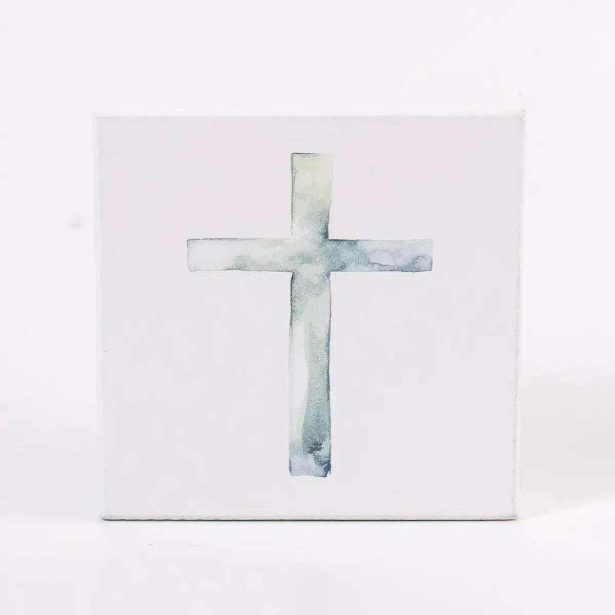 Watercolor Cross Block Art