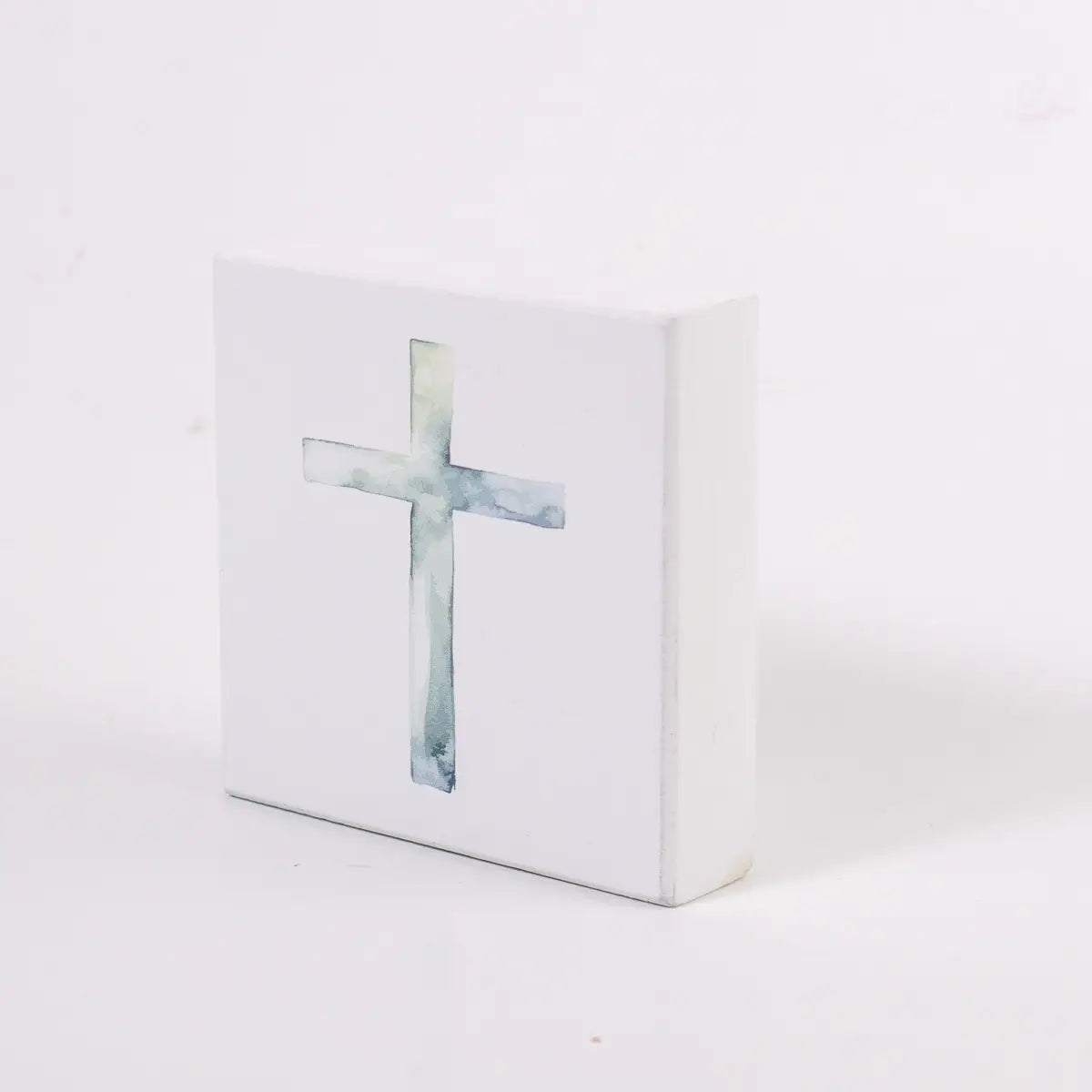 Watercolor Cross Block Art