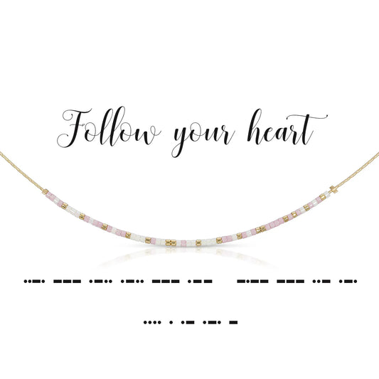 Morse Code Necklace | Follow Your Heart