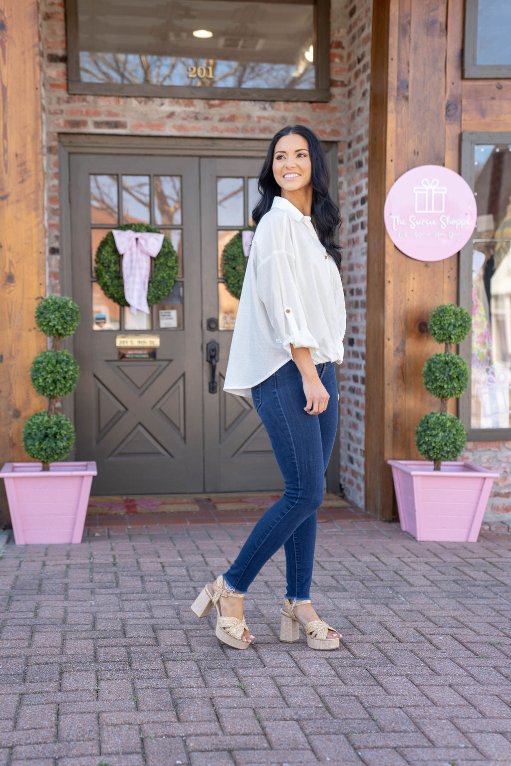 Harbor Breeze Button Up Top