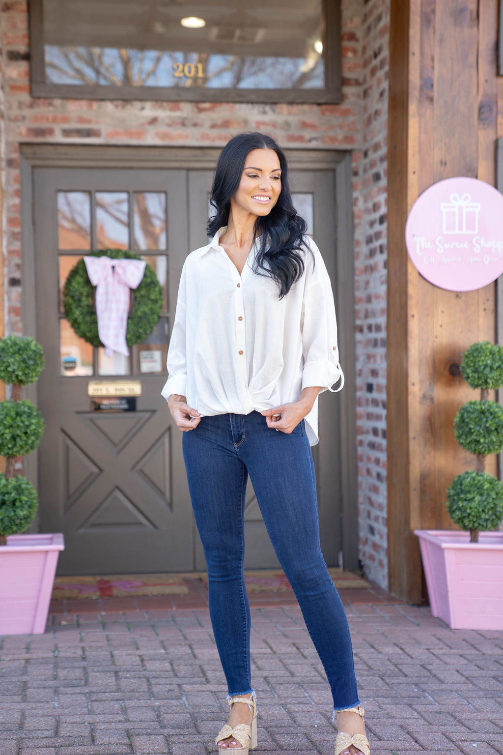 Harbor Breeze Button Up Top