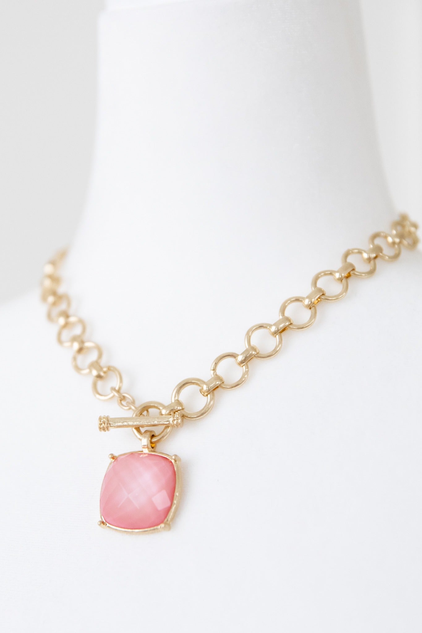 Gianna Stone Necklace, Pink