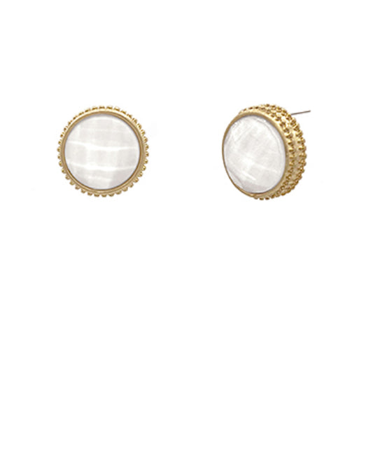 Giselle Statement Stud Earrings | White