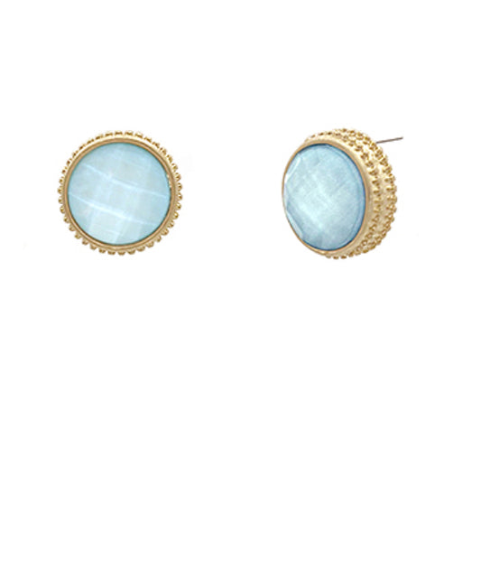 Giselle Statement Stud Earrings | Icy Blue