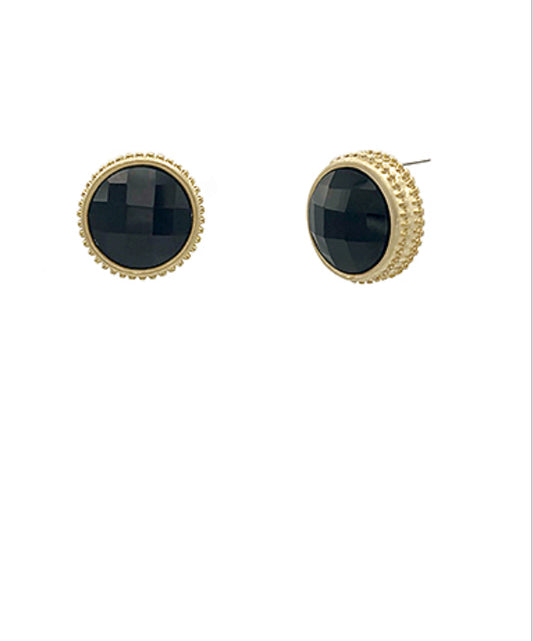 Giselle Statement Stud Earrings | Black