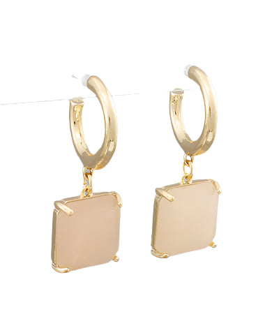 Jasper Earrings, Peach