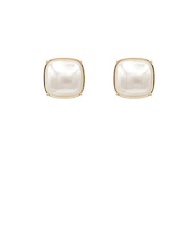 Gianna Stone Stud Earrings | Pearl