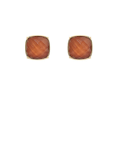 Gianna Stone Stud Earrings | Chocolate