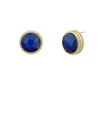 Giselle Statement Stud Earrings | Navy