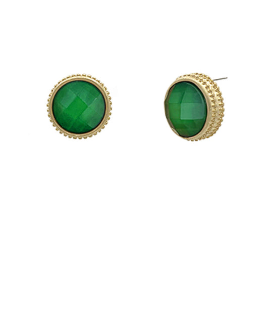 Giselle Statement Stud Earrings | Green