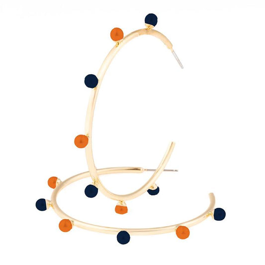 Harlow Earrings, Navy & Orange