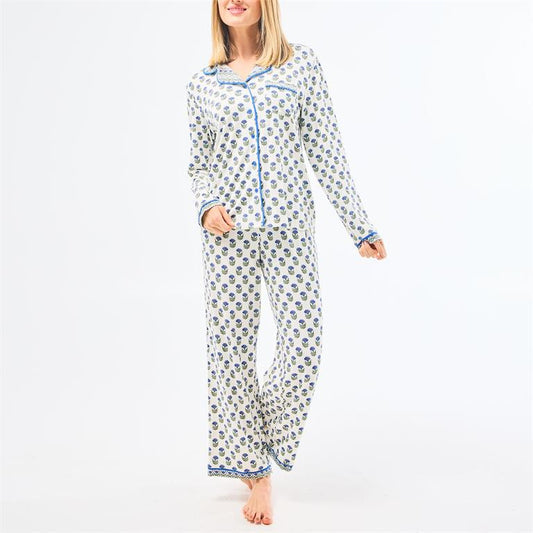 Mary Square| Charlotte PJ Pants Set, Floral Foulard