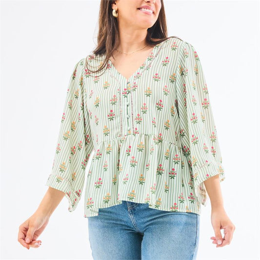 Monroe Top, Cottage Stripes