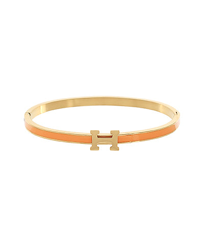 Slim H Bangle Bracelet, Orange