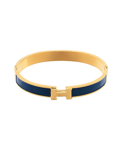 H Bangle Bracelet, Navy