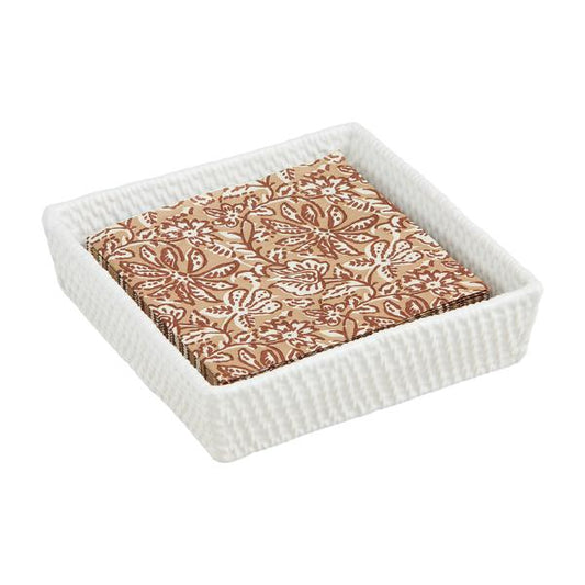 Woven Stoneware Napkin and Caddy Set