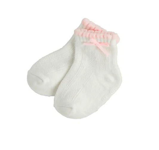 Baby Socks, White and Pink