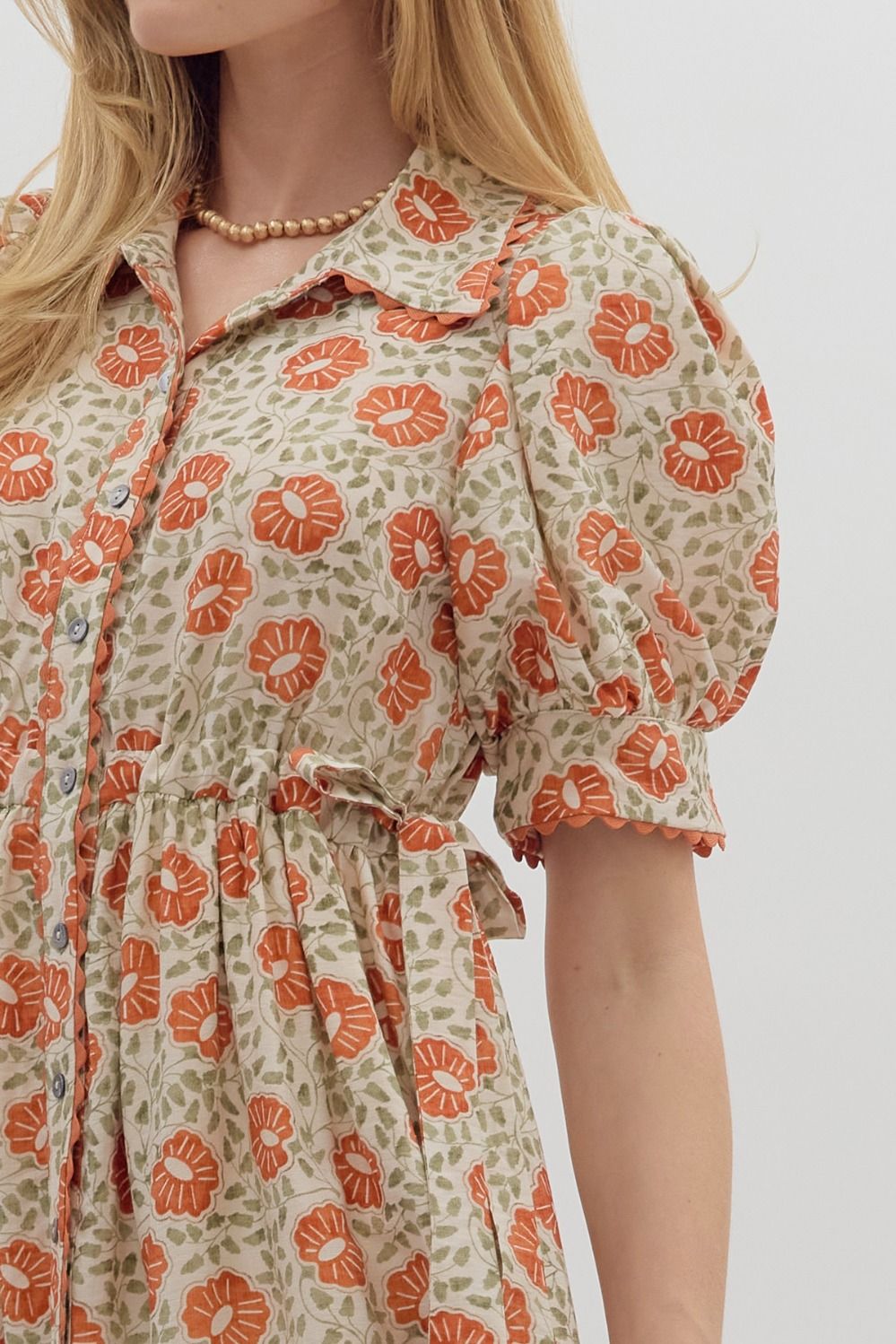 Poppy Midi Dress, Rust