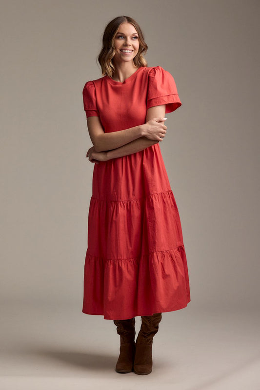 Patton Midi Dress, Red