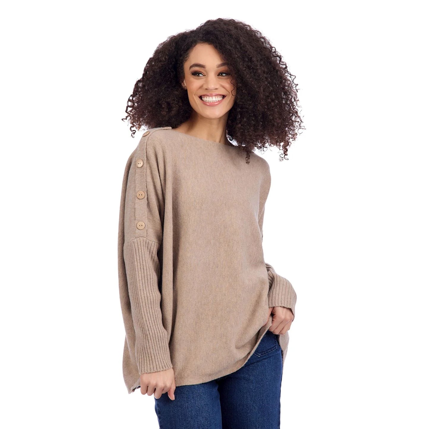 Sheffield Button Sweater, Tan