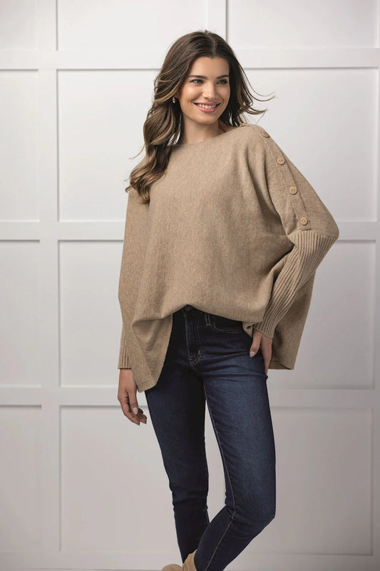 Sheffield Button Sweater, Tan