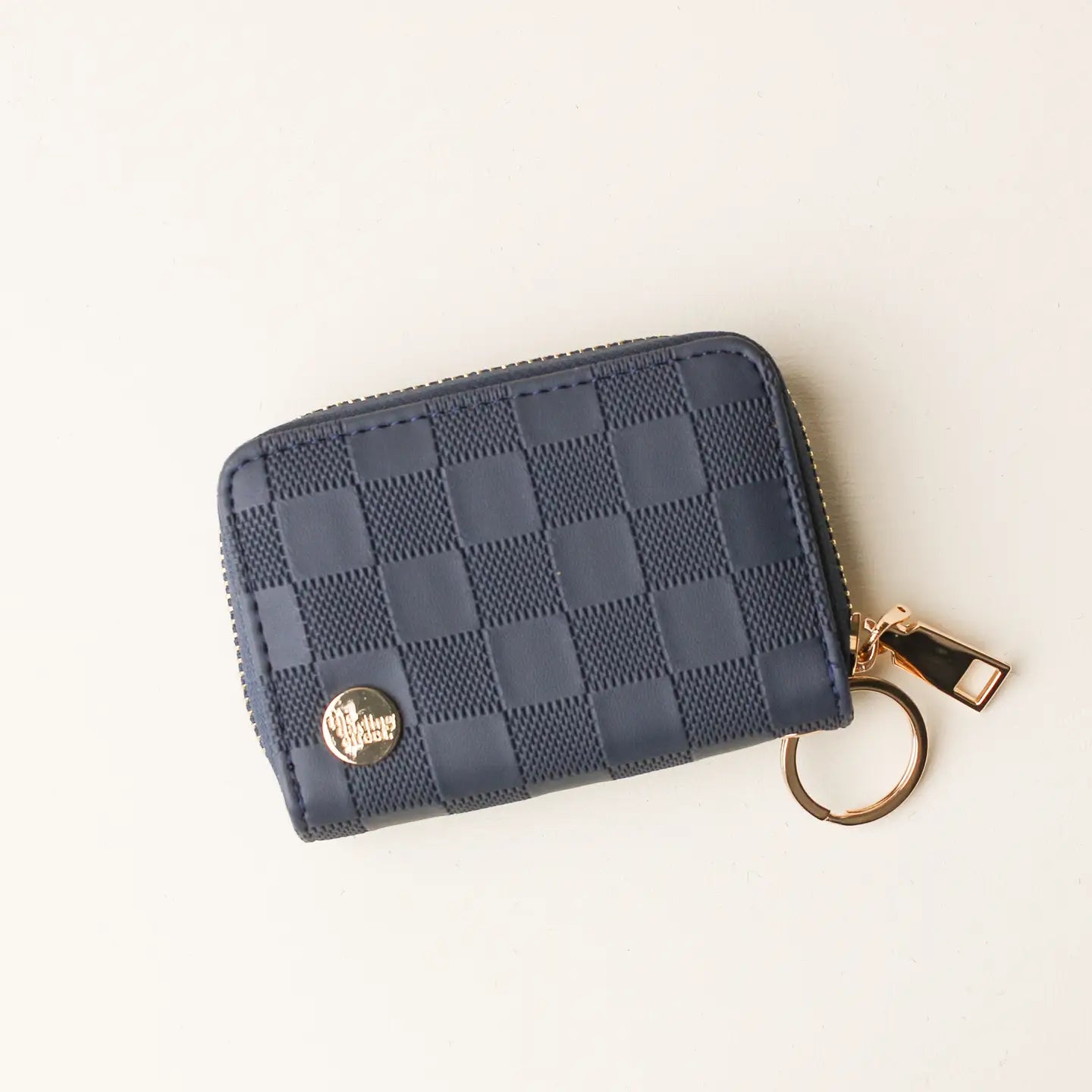 Zip Around Wallet, Navy Check