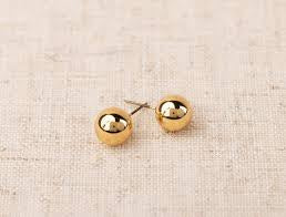 Grenada Shiny Gold Earrings 6mm