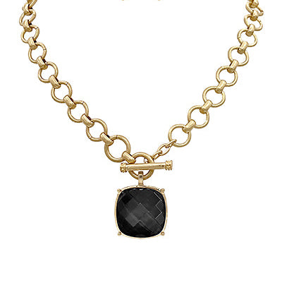 Gianna Stone Necklace, Black