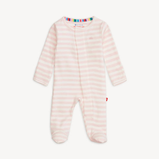 Magnetic Me Pink Stripe Organic Footie