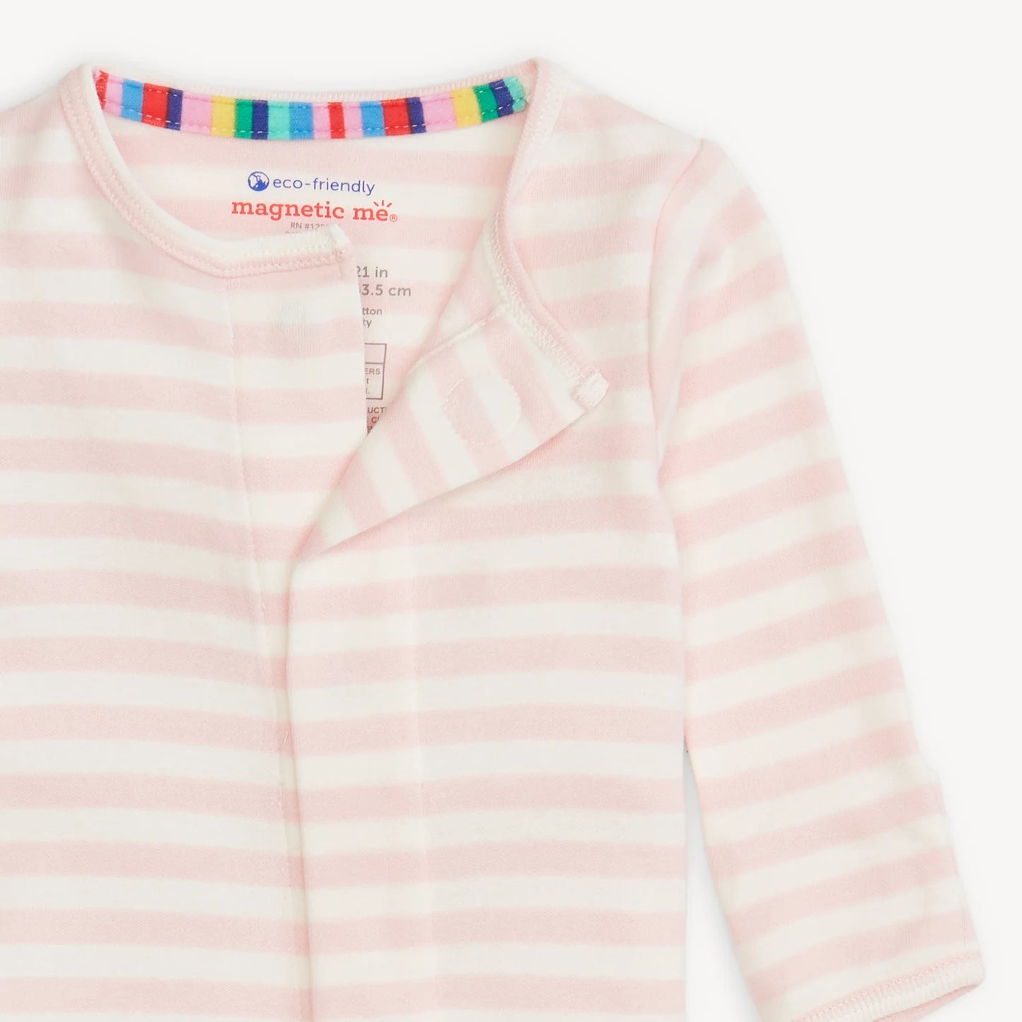 Magnetic Me Pink Stripe Organic Footie