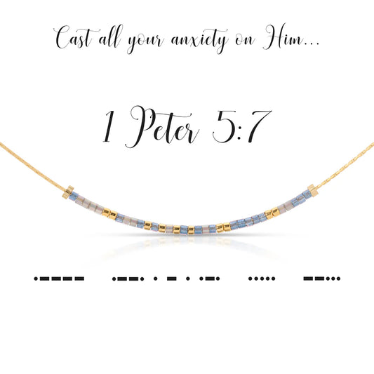 Morse Code Necklace | 1 Peter 5:7