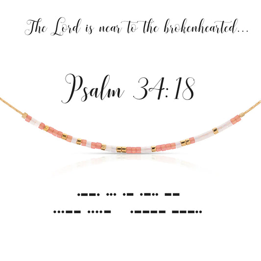 Morse Code Necklace | Psalm 34:18