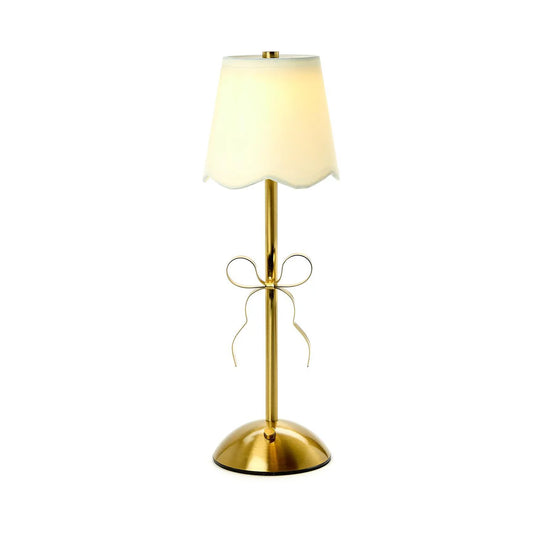 Gold Bow Table Lamp, LED Cordless