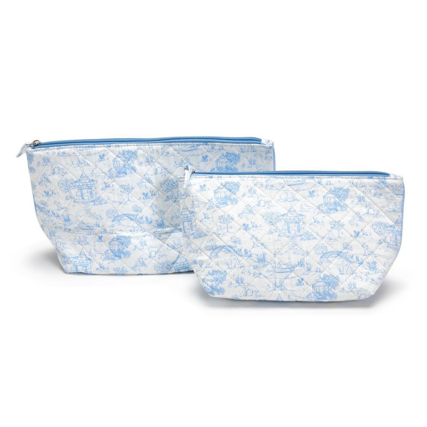 Blue Animal Toile Pouches Set