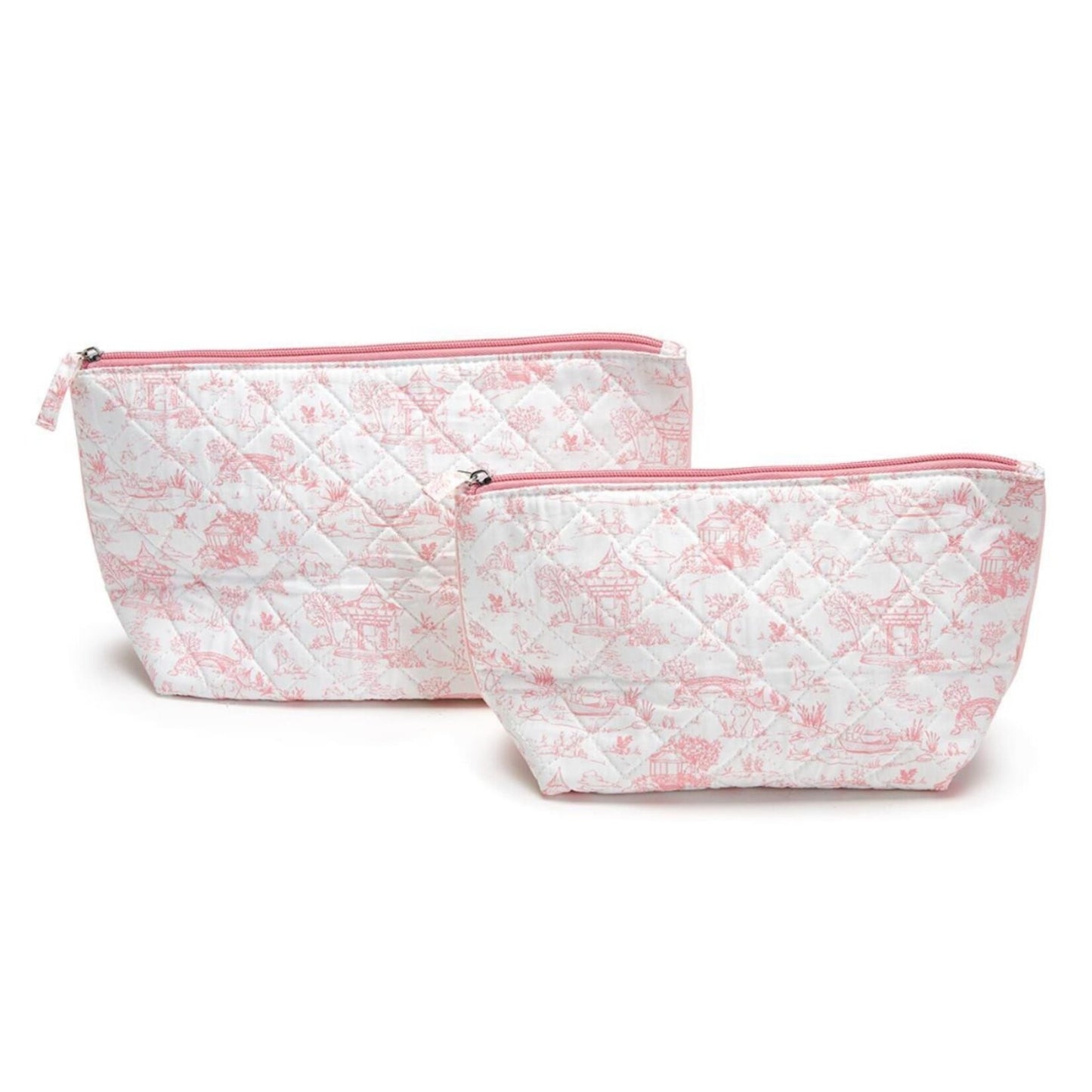Pink Animal Toile Pouches Set
