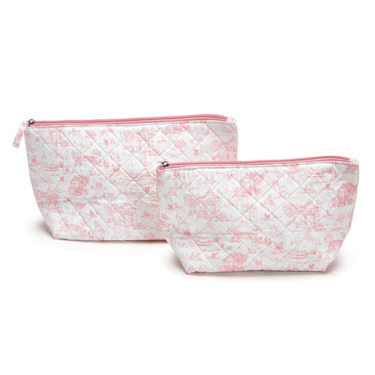 Pink Animal Toile Pouches Set