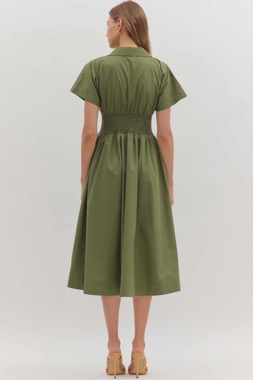 Logan Midi Dress, Olive