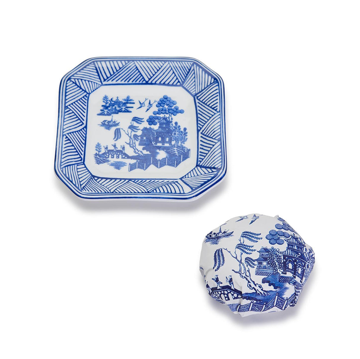 Blue Willow Sandalwood Soap with Tray Set