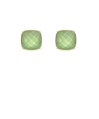 Gianna Stone Stud Earrings | Olive