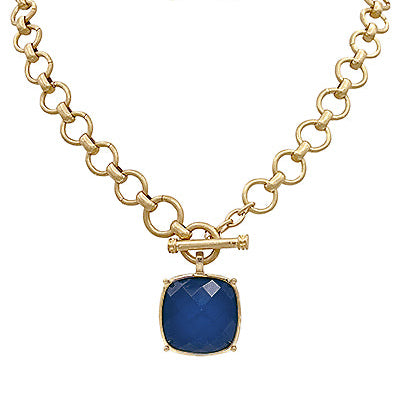 Gianna Stone Necklace | Navy