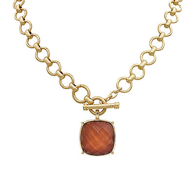 Gianna Stone Necklace | Chocolate
