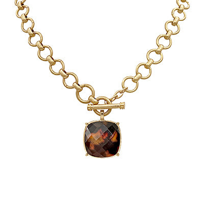 Gianna Stone Necklace | Tortoise
