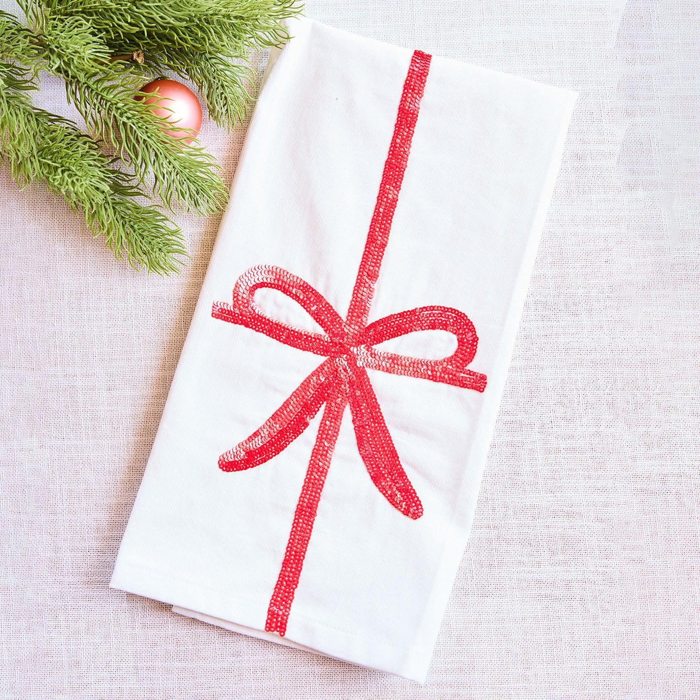 Tea Towel, Sequin Bow