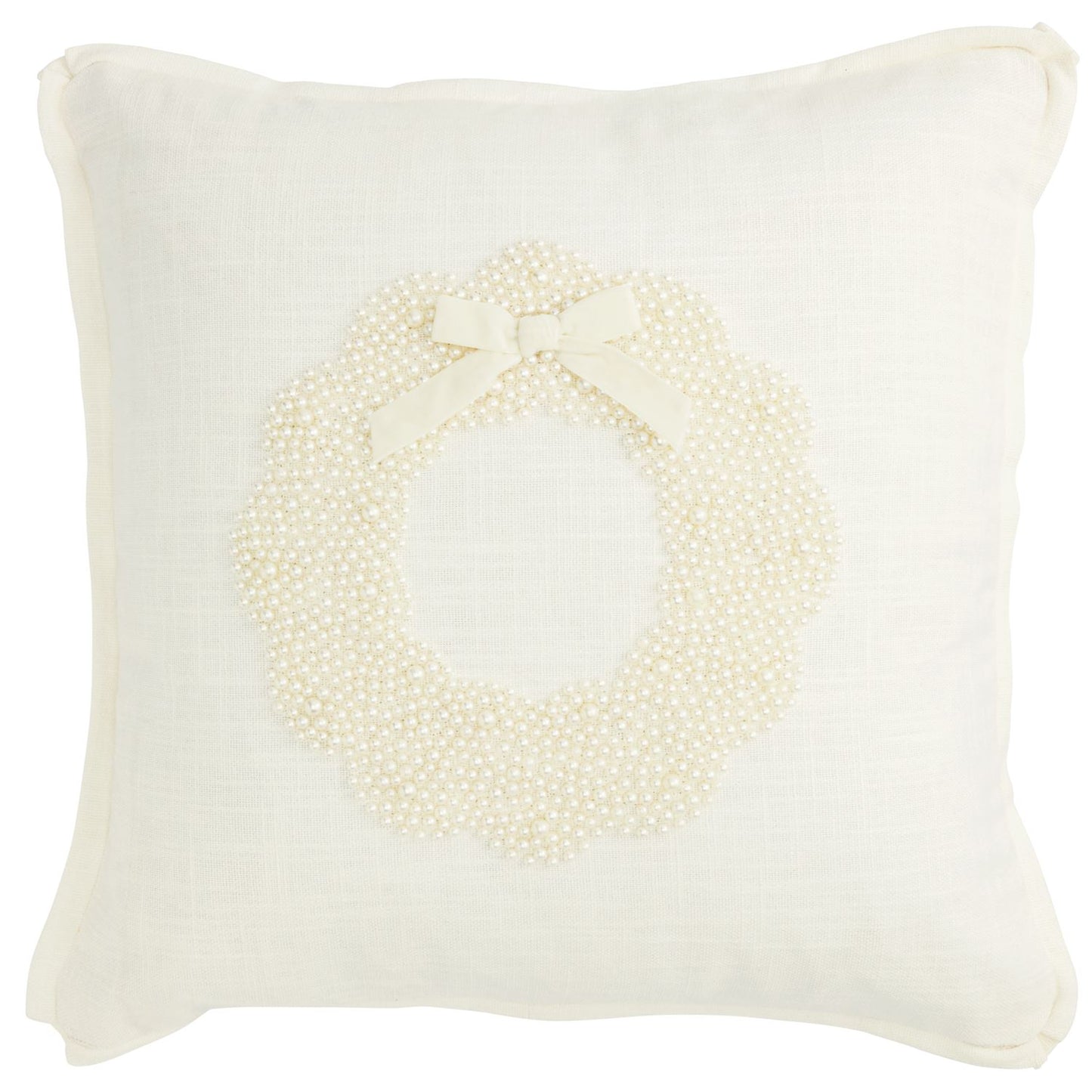 Wreath White Christmas Pearl Pillow