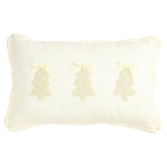 Tree White Christmas Pearl Pillow