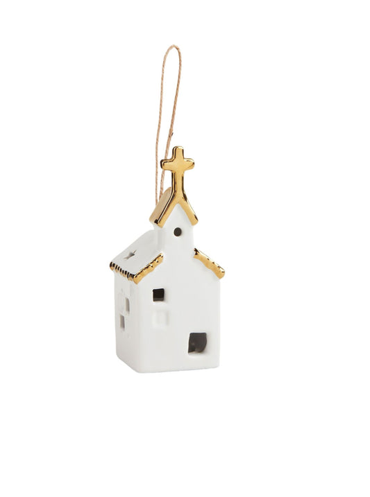 Light Up Church Ornament, Medium